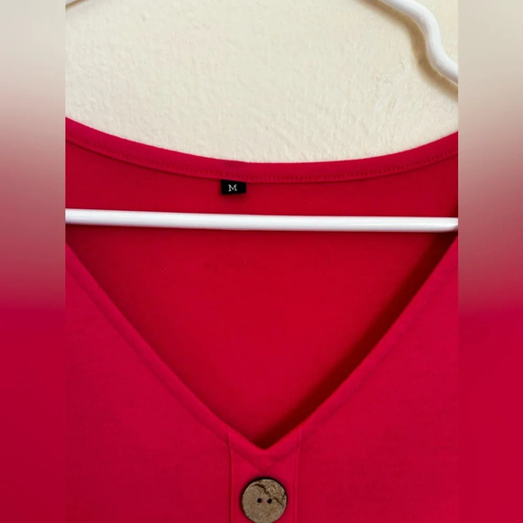 Pink slip on dress with accent buttons - Picture 7 of 7